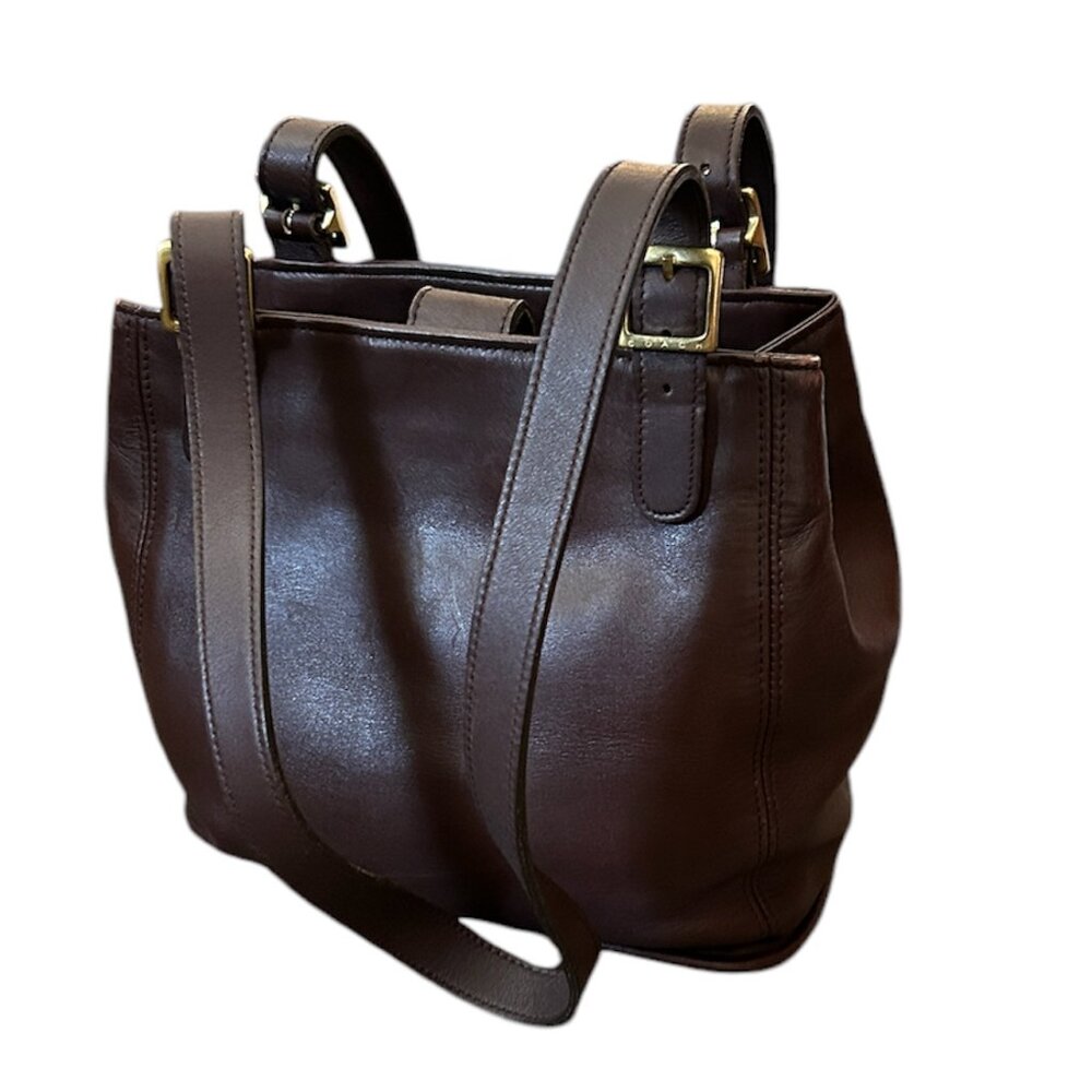 Vintage Coach Brown Leather B9P- 6008 Bucket Shoulder Bag